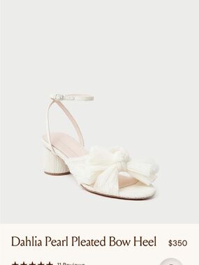 Dahlia Pearl Pleated Bow Heel - White